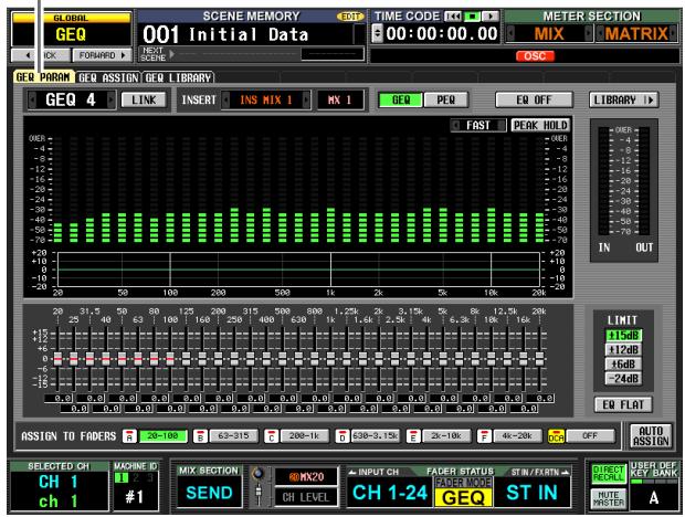 YAMAHA PM5D-RH - GEQ PARAM (GEQ parameter) screen - 1