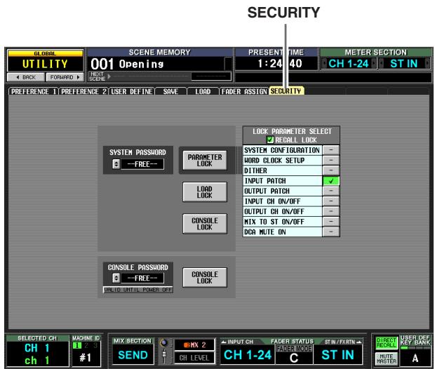 YAMAHA PM5D-RH - SECURITY screen - 1