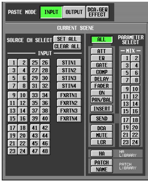 YAMAHA PM5D-RH - - When PASTE MODE = INPUT - 1