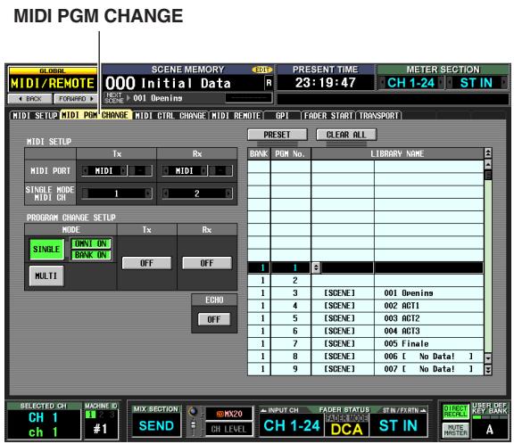 YAMAHA PM5D-RH - Using program changes to control events - 2