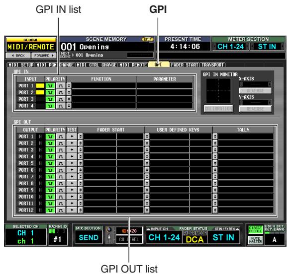 YAMAHA PM5D-RH - Using GPI IN - 1