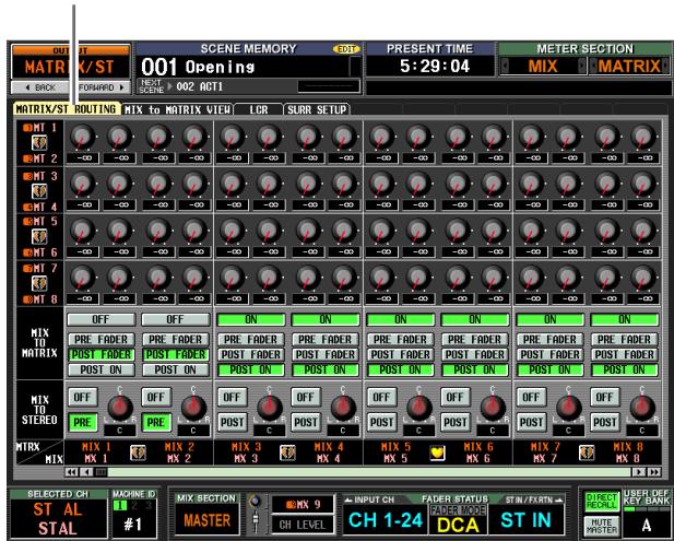 YAMAHA PM5D-RH - MATRIX/ST ROUTING screen - 1