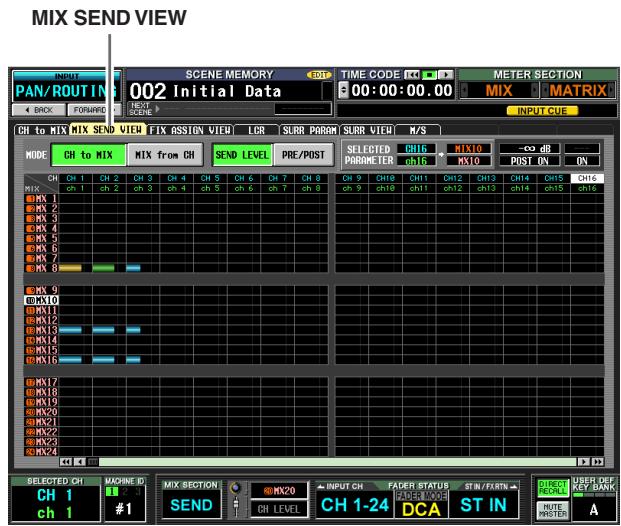 YAMAHA PM5D-RH - MIX SEND VIEW screen - 1