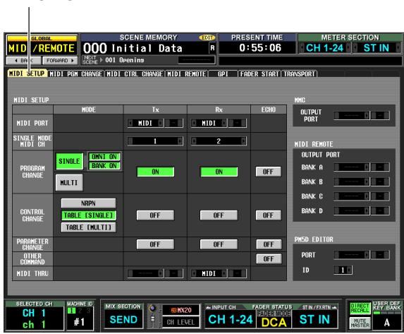 YAMAHA PM5D-RH - Assigning MIDI messages to controllers - 1