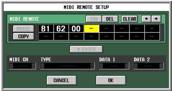 YAMAHA PM5D-RH - Use the MIDI message boxes in the lower part of the screen to specify a MIDI message for each controller of the channel. - 2