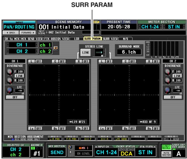 YAMAHA PM5D-RH - SURR PARAM (Surround parameter) screen - 1