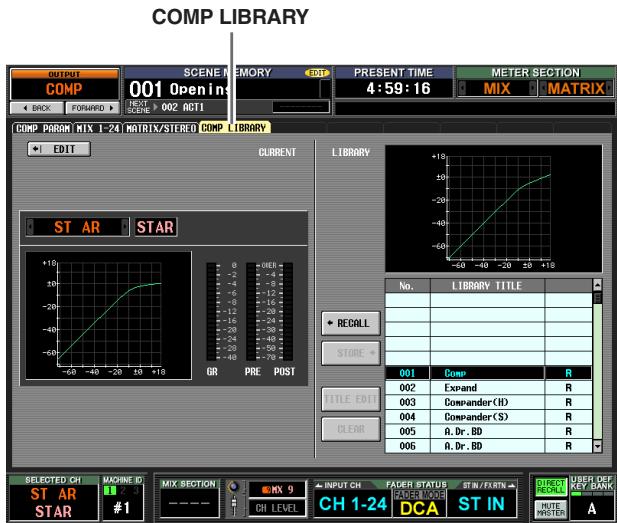 YAMAHA PM5D-RH - COMP LIBRARY (Compressor library) screen - 1