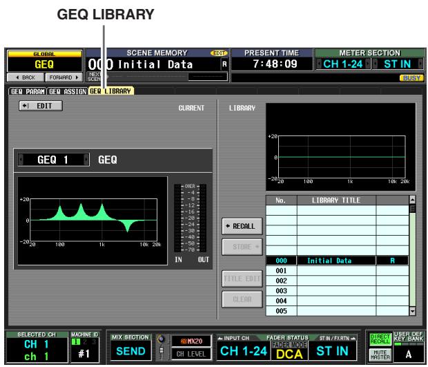 YAMAHA PM5D-RH - GEQ LIBRARY screen - 1