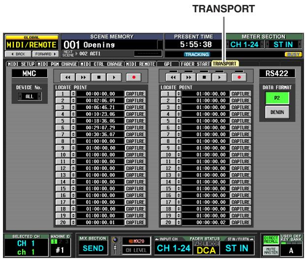 YAMAHA PM5D-RH - TRANSPORT screen - 1