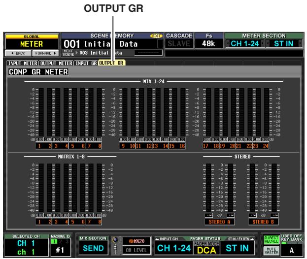 YAMAHA PM5D-RH - OUTPUT GR (Output Gain Reduction) screen - 1