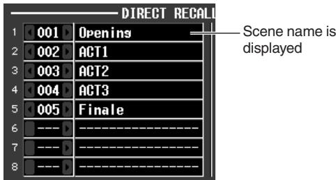 YAMAHA PM5D-RH - Using the Direct Recall function - 2
