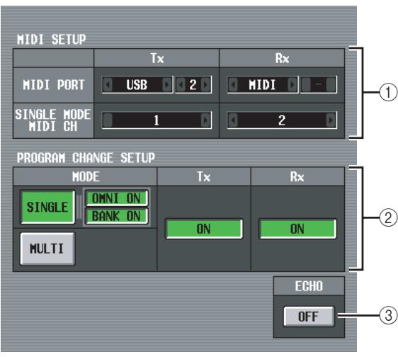 YAMAHA PM5D-RH - MIDI PGM CHANGE (MIDI program change) screen - 2