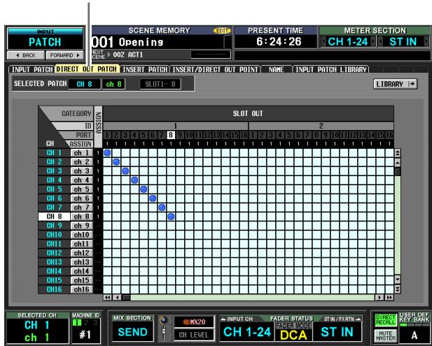 YAMAHA PM5D-RH - DIRECT OUT PATCH screen - 1