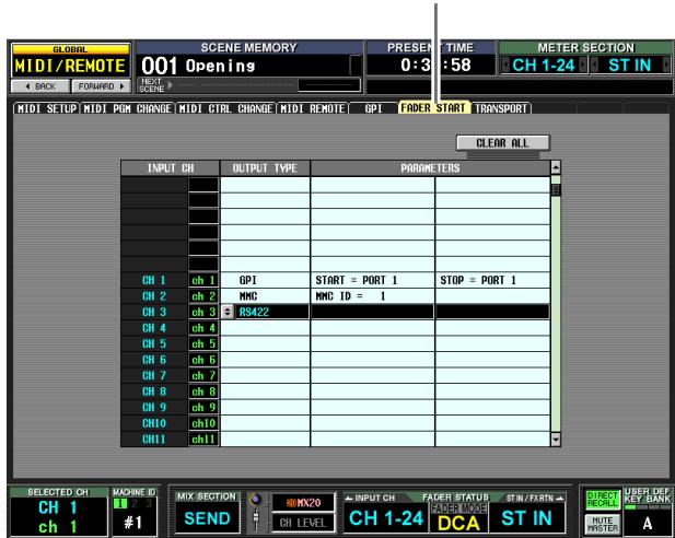 YAMAHA PM5D-RH - FADER START screen - 1