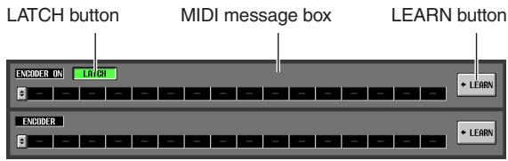 YAMAHA PM5D-RH - Use the MIDI message boxes in the lower part of the screen to specify a MIDI message for each controller of the channel. - 1