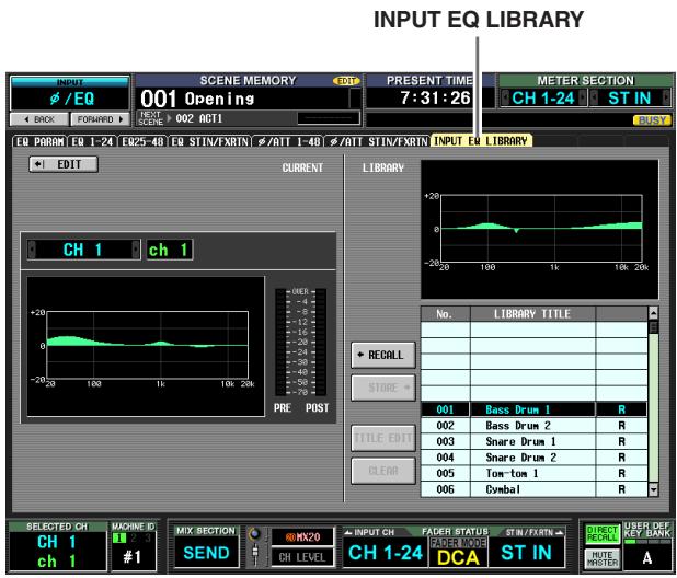 YAMAHA PM5D-RH - INPUT EQ LIBRARY screen - 1