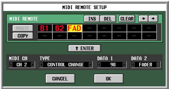 YAMAHA PM5D-RH - Use the MIDI message boxes in the lower part of the screen to specify a MIDI message for each controller of the channel. - 4