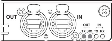 YAMAHA PM5D-RH - Between one and three of the front panel IN/OUT [TX]/[RX] LEDs will light, corresponding to the machine ID number (1-3). - 2