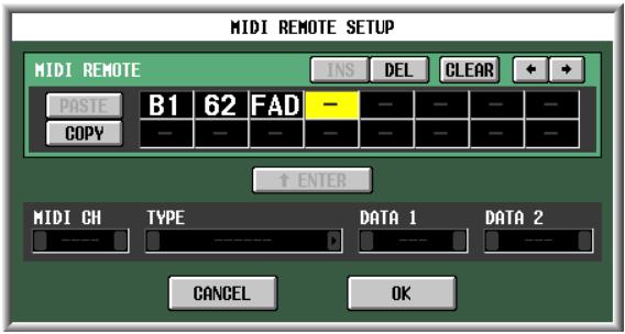 YAMAHA PM5D-RH - Use the MIDI message boxes in the lower part of the screen to specify a MIDI message for each controller of the channel. - 3