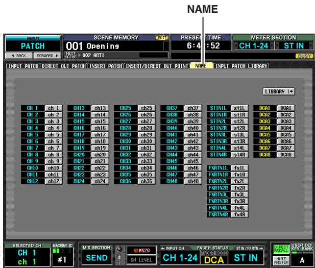 YAMAHA PM5D-RH - NAME screen - 1