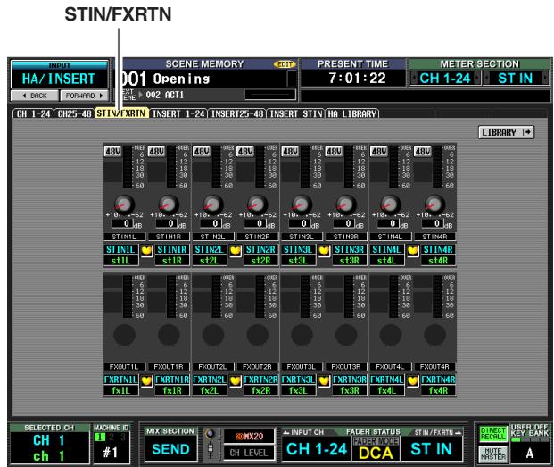 YAMAHA PM5D-RH - STIN/FXRTN (ST IN/FXRTN channel) screen - 2