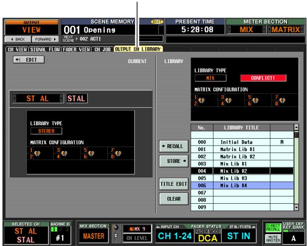 YAMAHA PM5D-RH - OUTPUT CH LIBRARY screen - 1