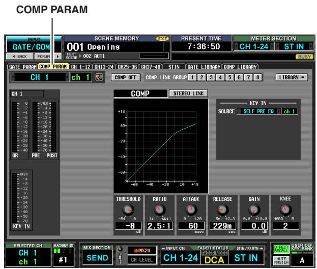 YAMAHA PM5D-RH - COMP PARAM (Compressor parameter) screen - 1