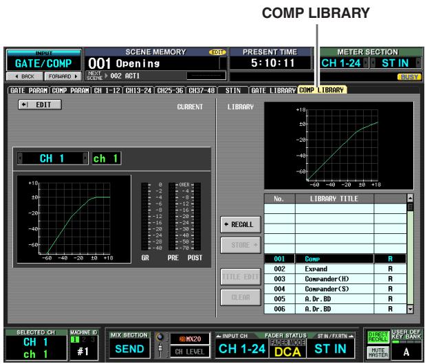YAMAHA PM5D-RH - COMP LIBRARY (Compressor library) screen - 1