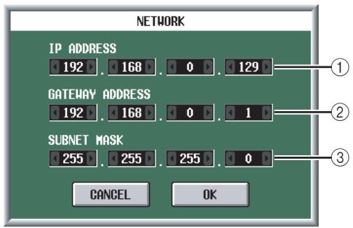 YAMAHA PM5D-RH - In the NETWORK area at the lower right of the screen, click the SET button to access the NETWORK window. - 1