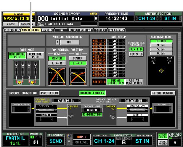 YAMAHA PM5D-RH - MIXER SETUP screen - 1