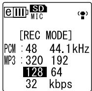 YAMAHA POCKETRAK CX - Réglage des options de menu - 3
