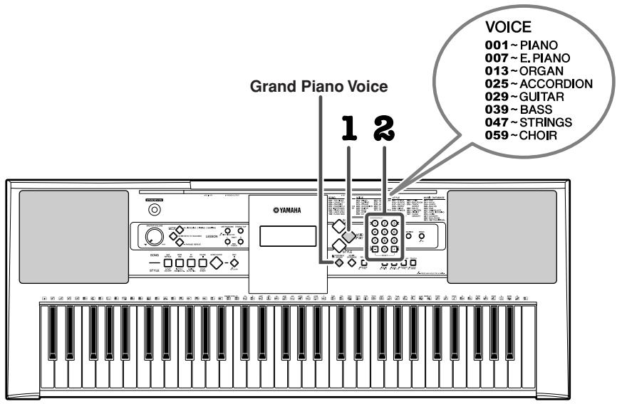 YAMAHA PSR-E323 - Changing the Voices - 1