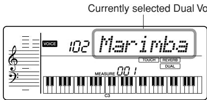 YAMAHA PSR-E323 - Selecting a Dual Voice - 1