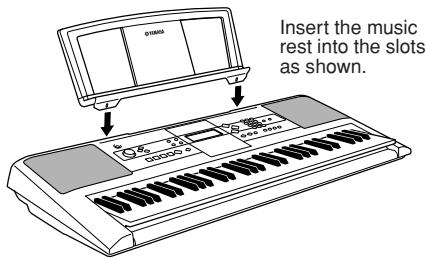 YAMAHA PSR-E323 - Using the music rest - 1