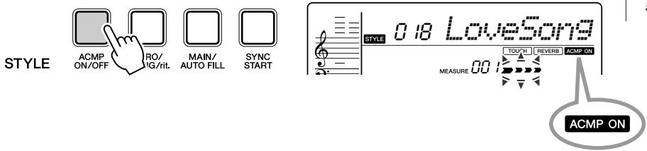 YAMAHA PSR-E323 - Turn auto accompaniment on. - 1