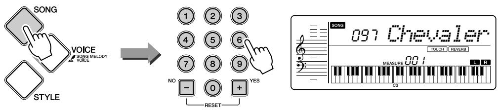 YAMAHA PSR-E323 - Select the desired Song for your lesson. - 2