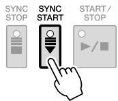 YAMAHA PSR-S710 - Appuyez sur la touche [SYNC START] pour activer la fonction de début synchronisé. - 1
