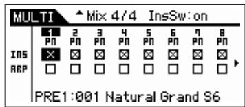 YAMAHA S70 XS - [Multi/seq PLAY] → [MIXING] (mixage) - 3