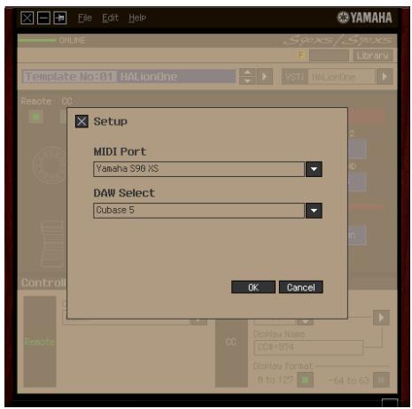 YAMAHA S90 XS REMOTE EDITOR - Setup - 1