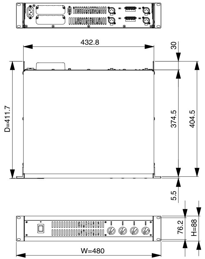 YAMAHA XM-4080 - Dimensions - 1