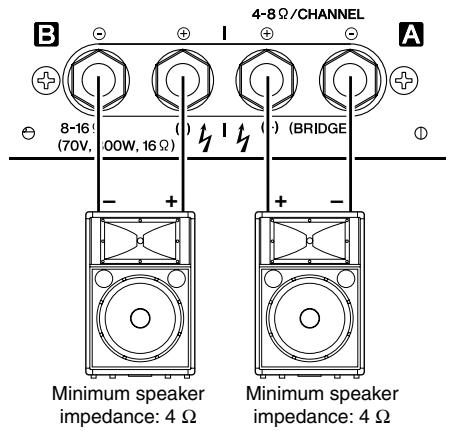 YAMAHA XM-4080 - Connection configurations for STEREO and PARALLEL modes - 2
