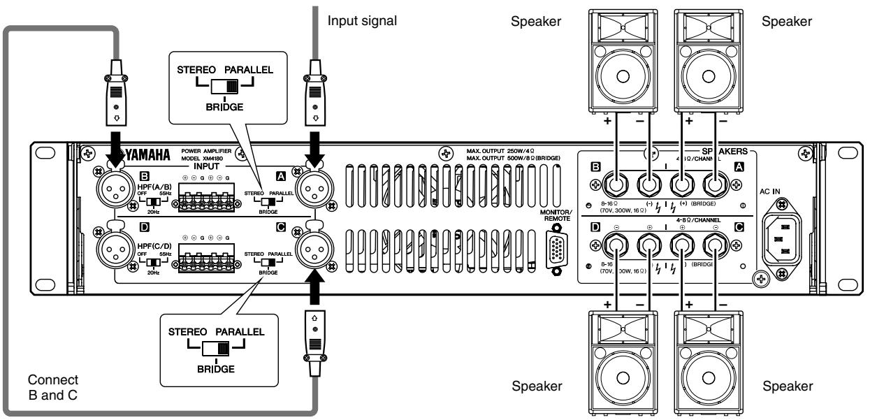 YAMAHA XM-4080 - - Using as a four-channel mono amplifier with a mono input (XM4180/XM4080) - 1