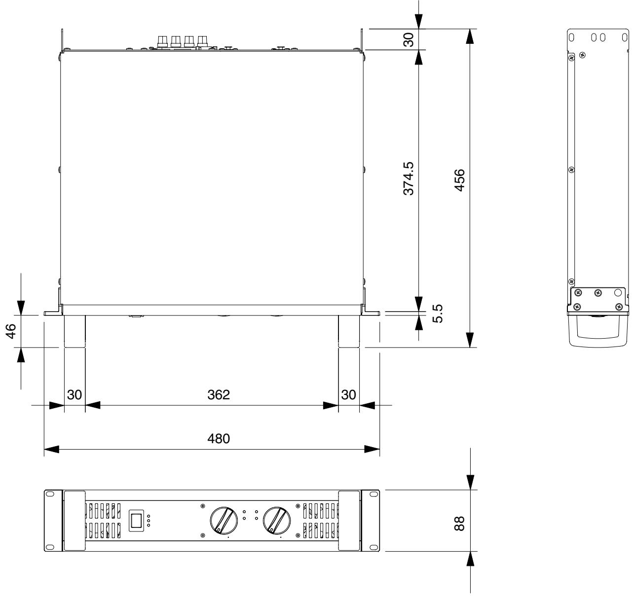 YAMAHA XP-3500 - ■ Dimensions - 1