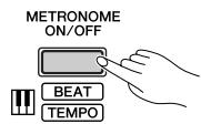 YAMAHA YNP-25 - Press the [METRONOME ON/OFF] button to turn on the metronome. - 1