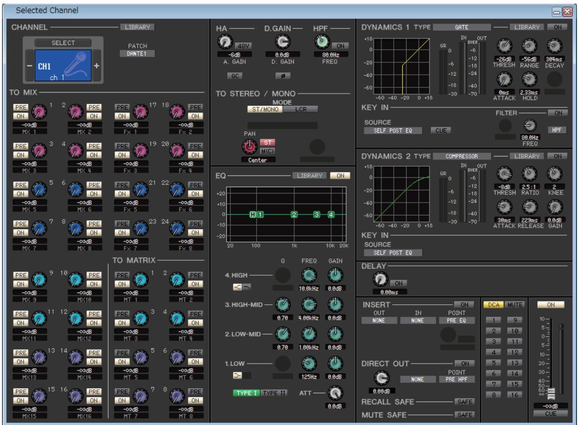 YAMAHA CL-5 - - Fenêtre INPUT CH - 1