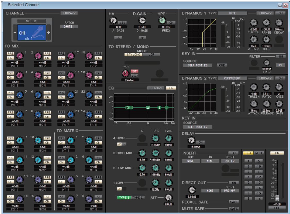 YAMAHA CL3 - - Fenêtre INPUT CH - 1