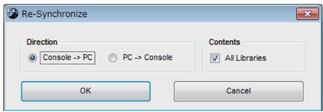 YAMAHA CL3 - Sélectionnez [Synchronization], puis [Re-synchronize] (Resynchroniser). - 2