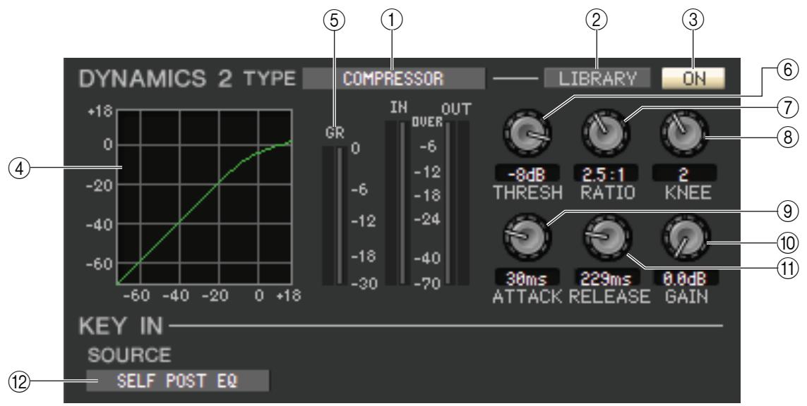 YAMAHA CL3 - Si le type COMPRESSOR/EXPANDER (Compresseur/Expandeur) est sélectionné - 1
