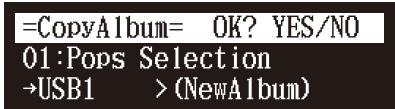 YAMAHA DISKLAVIER E3 CLASSIC - 3a Pour copier dans le nouvel album, appuyez sur [ENTER]. - 3