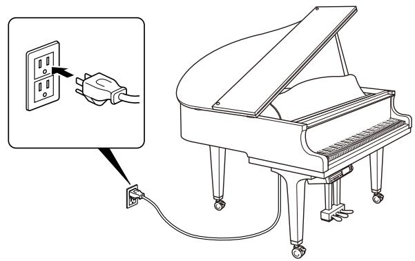 YAMAHA DISKLAVIER E3 CLASSIC - Connector le cable d'alimentation C.A. - 4